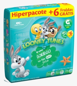 Fralda Looney Tunes Hiper G C/60 - Fralda Looney Tunes G, HD Png Download, Free Download