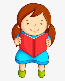 Фотки Back To School Images, Bulletin Boards, Clip - Girl Sitting And Reading Cartoon, HD Png Download, Free Download