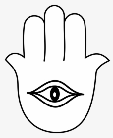 Face,facial Expression,line Book,finger,hand,lip,no - Hamsa Hand Outline With Eye, HD Png Download, Free Download