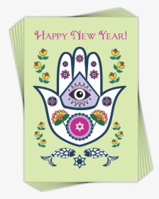 Jewish Hamsa Hand Amulet - Jewish New Year Cards 2018, HD Png Download, Free Download