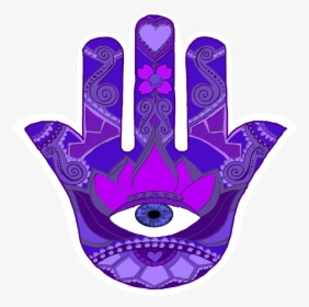 #hamsa #hand #eye #drawing #purple #mandala #natnat7w - Illustration, HD Png Download, Free Download