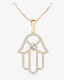 Lab Grown Diamond Hamsa Hand Necklace - Pendant, HD Png Download, Free Download