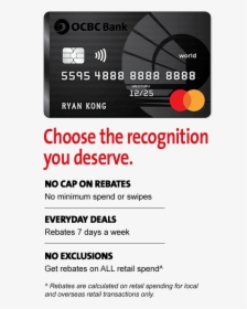 Ocbc World Master Card, HD Png Download, Free Download
