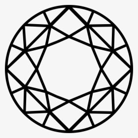 Clipart Diamond Line Drawing - Round Diamond Icon, HD Png Download, Free Download