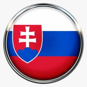 Slovakia Flag Circle Slovak Flag Png Image - Red White And Blue Flag With Symbol, Transparent Png, Free Download