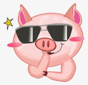 Mlg Sunglasses Transparent Background - Animated Cartoon Cute Pig, HD Png Download, Free Download