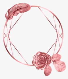 #circle #leaf #rose #frame #rosegold #glitter #geometric - Rose Gold Geometric Frame, HD Png Download, Free Download
