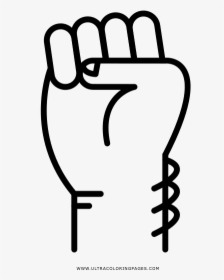 Fist Coloring Page - Handshake, HD Png Download, Free Download