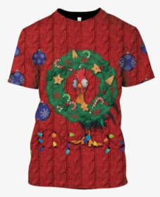 Gearhuman 3d Heihei Chicken In Christmas Day Custom - T-shirt, HD Png Download, Free Download