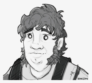 Hogan Has Shaggy, Unkempt Brown Hair Growing Down Into - Cartoon, HD Png Download, Free Download