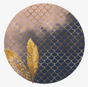 Gold Golden Pattern Template Round Feather - Portable Network Graphics, HD Png Download, Free Download