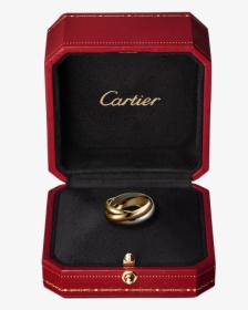 Gold Ring In Luxury Red Box - Clash De Cartier Price Ring, HD Png Download, Free Download