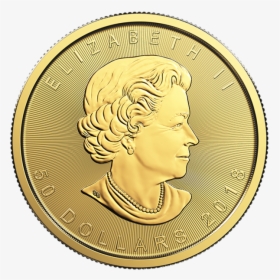 Picture Of 2018 1 Oz Gold Canadian Maple Leaf - 2018 Gold Maple Leaf Coin, HD Png Download, Free Download
