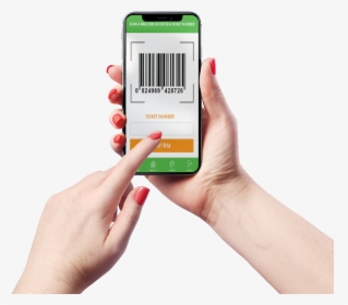 Transparent Ticket Barcode Png - Iphone X Mockup In Hand, Png Download, Free Download