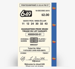 Winning Customer Receipt - Lotto Ticket Png, Transparent Png, Free Download