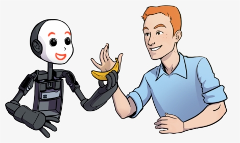 Robot And Human Cartoon, HD Png Download, Free Download