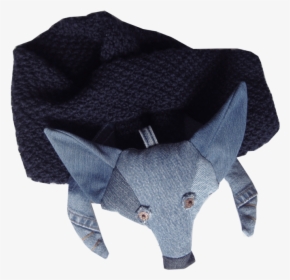 Maison Indigo Knitted Scarf With Fox Head - Plush, HD Png Download, Free Download