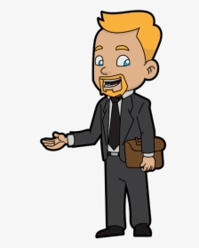 Businessman Clipart Standing - Cartoon Businessman, HD Png Download, Free Download