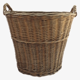 Vintage French Style Wicker Laundry Basket Tall Side - Wicker, HD Png Download, Free Download