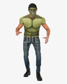 Adult Avengers 2 Deluxe Hulk Costume Top And Mask Set - Adult Hulk Costume, HD Png Download, Free Download