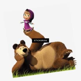 Masha Doing Balancing Act On Bear"s Paw - Masha And The Bear Cut Out, HD Png Download, Free Download