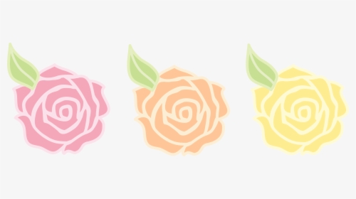 Pink Orange And Yellow Roses - Cartoon Pastel Pink Flowers, HD Png Download, Free Download