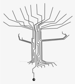 Gnulinux Tree Root - Line Art, HD Png Download, Free Download