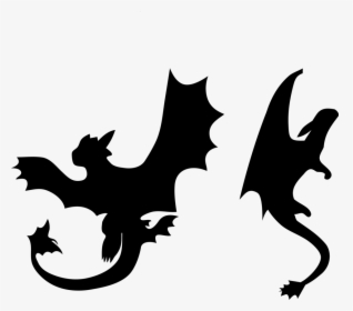 Transparent Fairy Clipart - Toothless Flying Dragon Silhouette, HD Png Download, Free Download