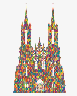 Polyprismatic Hexagonal Mosaic Gothic Castle Silhouette - Silhouette Castle Png, Transparent Png, Free Download