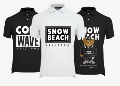 Black, White And Navy Polos With Snow Beach Customizations - Polo Shirt, HD Png Download, Free Download