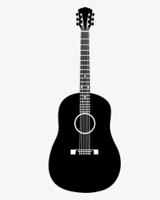 Acoustic Guitar Black Silhouette - Acoustic Guitar Silhouette Png, Transparent Png, Free Download