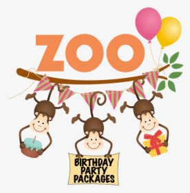 Cartoon Monkey Happy Birthday , Png Download - Party Zoo Cartoon Png, Transparent Png, Free Download
