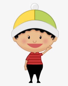 Clipart Little Kid Front Saying Hi - Boy Drawing In Hat, HD Png Download, Free Download