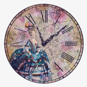 Clock, Vintage, Time, Old, Past, Lady, Fashion, Flowers - Visual Arts, HD Png Download, Free Download