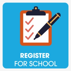 Clipboard With Register For School Icon - School Registration Icon, HD Png Download, Free Download