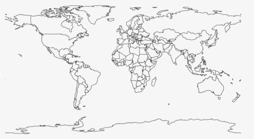 Transparent Map Of World Png - World Map With Country Boundaries, Png Download, Free Download