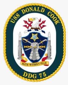 Uss Donald Cook Ddg-75 Crest - Uss Donald Cook Crest, HD Png Download, Free Download