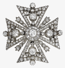 Diamond Maltese Cross Brooch - Emblem, HD Png Download, Free Download