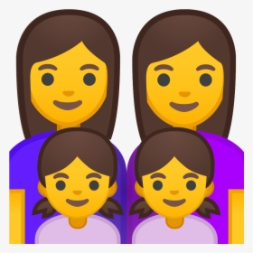Family Woman Woman Girl Girl Icon - Family Emoji Png, Transparent Png, Free Download