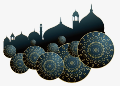 Blue Mubarak Poster Illustration Dark Eid Church Clipart - Islamic Poster Background Design Png, Transparent Png, Free Download