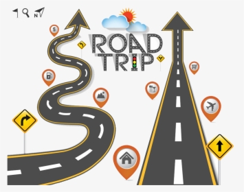 Transparent Winding Roads Clipart - Cartoon Road Trip Map, HD Png Download, Free Download