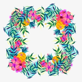 Flower Tropics Fruit Clip Art Tropical Flowers - Pretty Tropical Pattern Png, Transparent Png, Free Download