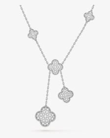 Van Cleef Alhambra Diamond Necklace , Png Download - Van Cleef And Arpels Diamond Alhambra Necklace, Transparent Png, Free Download