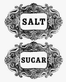 Free Vintage Clip Art - Sugar And Salt Label, HD Png Download, Free Download