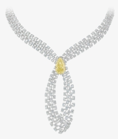 Fancy Yellow Pear-shaped Diamond And Diamonds Necklace - Pendant, HD Png Download, Free Download