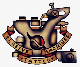 Hand Built Tattoo Machines - Cartoon Tattoo Machine Art, HD Png Download, Free Download