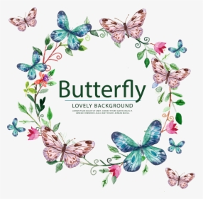Butterfly Painted Sticker Hand Vector Wedding Label - Happy Mothers Day Butterflies, HD Png Download, Free Download