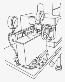 Line Art,angle,machine - Machine Drawing Clipart, HD Png Download, Free Download