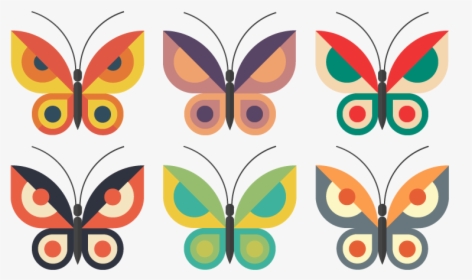 Butterflies Butterfly Flat Vector Illustrator Illustration - Butterfly Flat Vector, HD Png Download, Free Download