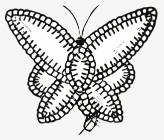 Embroidery Embroidered Butterfly Free Photo - Illustration, HD Png Download, Free Download